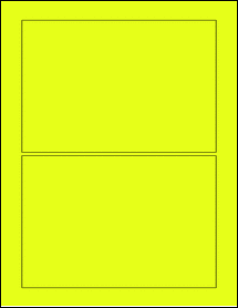 Sheet of 7" x 4.75" Fluorescent Yellow labels