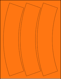 Sheet of 2.8745" x 10.2553" Fluorescent Orange labels