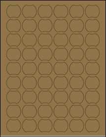 Sheet of 1.1486" x 1.0302" Brown Kraft labels