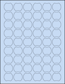 Sheet of 1.1486" x 1.0302" Pastel Blue labels