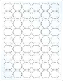 Sheet of 1.1486" x 1.0302" Clear Gloss Inkjet labels