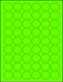 Sheet of 1.1486" x 1.0302" Fluorescent Green labels