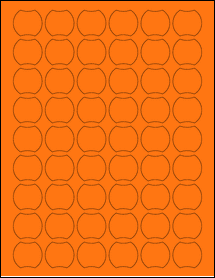 Sheet of 1.1486" x 1.0302" Fluorescent Orange labels