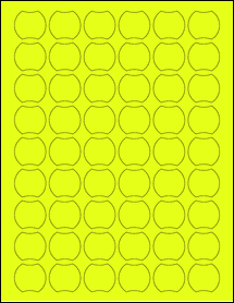 Sheet of 1.1486" x 1.0302" Fluorescent Yellow labels