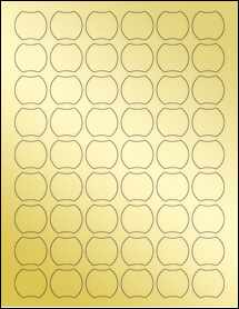 Sheet of 1.1486" x 1.0302" Gold Foil Inkjet labels