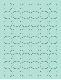 Sheet of 1.1486" x 1.0302" Pastel Green labels