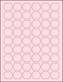 Sheet of 1.1486" x 1.0302" Pastel Pink labels