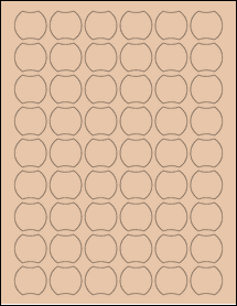 Sheet of 1.1486" x 1.0302" Light Tan labels