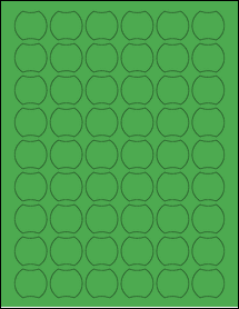 Sheet of 1.1486" x 1.0302" True Green labels