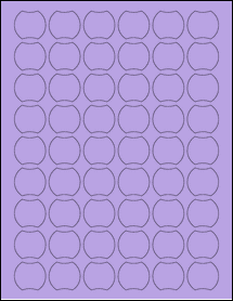 Sheet of 1.1486" x 1.0302" True Purple labels