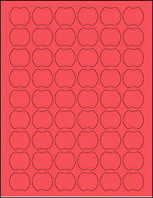 Sheet of 1.1486" x 1.0302" True Red labels