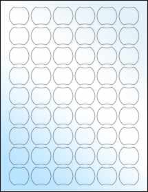 Sheet of 1.1486" x 1.0302" White Gloss Inkjet labels