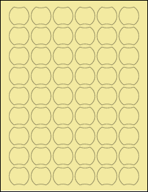 Sheet of 1.1486" x 1.0302" Pastel Yellow labels