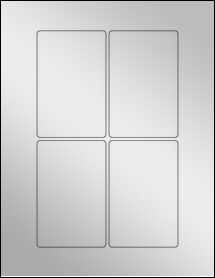 Sheet of 2.75" x 4.25" Silver Foil Laser labels