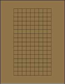 Sheet of 0.55" x 0.55" Brown Kraft labels