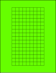 Sheet of 0.55" x 0.55" Fluorescent Green labels