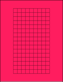 Sheet of 0.55" x 0.55" Fluorescent Pink labels