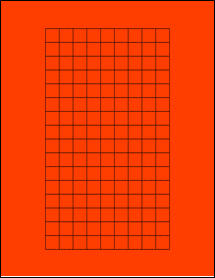 Sheet of 0.55" x 0.55" Fluorescent Red labels