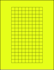 Sheet of 0.55" x 0.55" Fluorescent Yellow labels