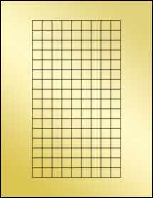 Sheet of 0.55" x 0.55" Gold Foil Inkjet labels