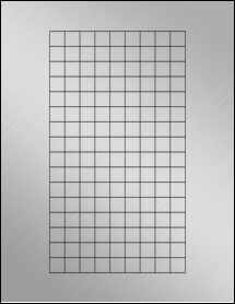 Sheet of 0.55" x 0.55" Weatherproof Silver Polyester Laser labels