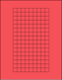 Sheet of 0.55" x 0.55" True Red labels