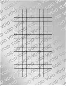 Sheet of 0.55" x 0.55" Void Silver Polyester labels