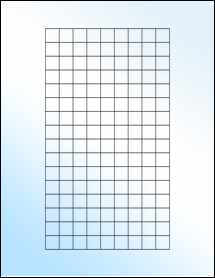 Sheet of 0.55" x 0.55" White Gloss Inkjet labels