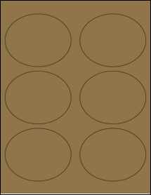 Sheet of 3.75" x 3" Brown Kraft labels