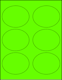 Sheet of 3.75" x 3" Fluorescent Green labels