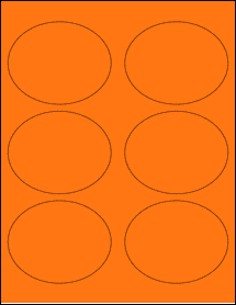 Sheet of 3.75" x 3" Fluorescent Orange labels