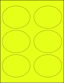 Sheet of 3.75" x 3" Fluorescent Yellow labels