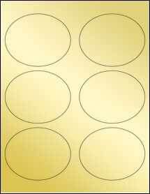 Sheet of 3.75" x 3" Gold Foil Inkjet labels