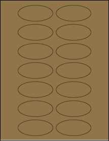 Sheet of 2.75" x 1.25" Brown Kraft labels