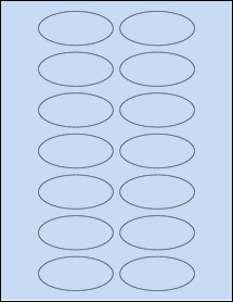 Sheet of 2.75" x 1.25" Pastel Blue labels