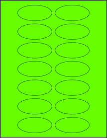 Sheet of 2.75" x 1.25" Fluorescent Green labels