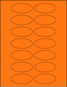 Sheet of 2.75" x 1.25" Fluorescent Orange labels