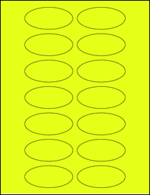 Sheet of 2.75" x 1.25" Fluorescent Yellow labels