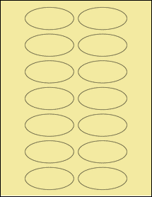 Sheet of 2.75" x 1.25" Pastel Yellow labels