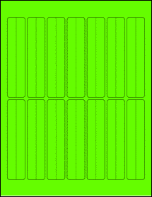 Sheet of 1" x 4.5" Fluorescent Green labels