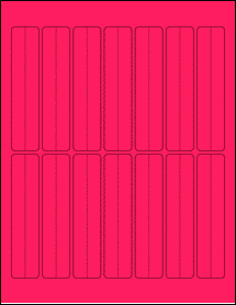 Sheet of 1" x 4.5" Fluorescent Pink labels