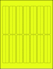 Sheet of 1" x 4.5" Fluorescent Yellow labels