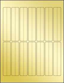 Sheet of 1" x 4.5" Gold Foil Laser labels