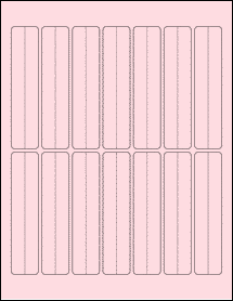 Sheet of 1" x 4.5" Pastel Pink labels