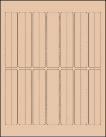 Sheet of 1" x 4.5" Light Tan labels