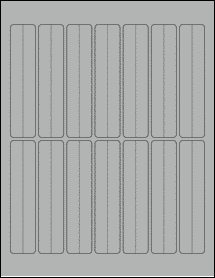 Sheet of 1" x 4.5" True Gray labels