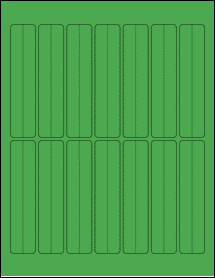 Sheet of 1" x 4.5" True Green labels