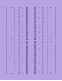 Sheet of 1" x 4.5" True Purple labels