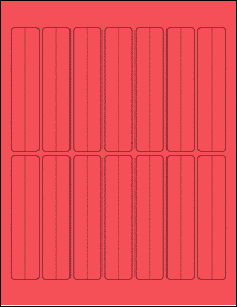 Sheet of 1" x 4.5" True Red labels