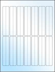 Sheet of 1" x 4.5" White Gloss Inkjet labels